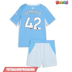 Lacne Dětský Futbalové dres Manchester City Antoine Semenyo #42 2026-27 Krátky Rukáv - Domáci (+ trenírky)